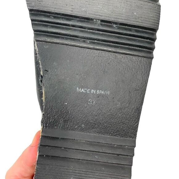 Chocolat Blu Niza leather Crisscross Platform Slide Sandals Size 37 boho beach - Picture 9 of 9